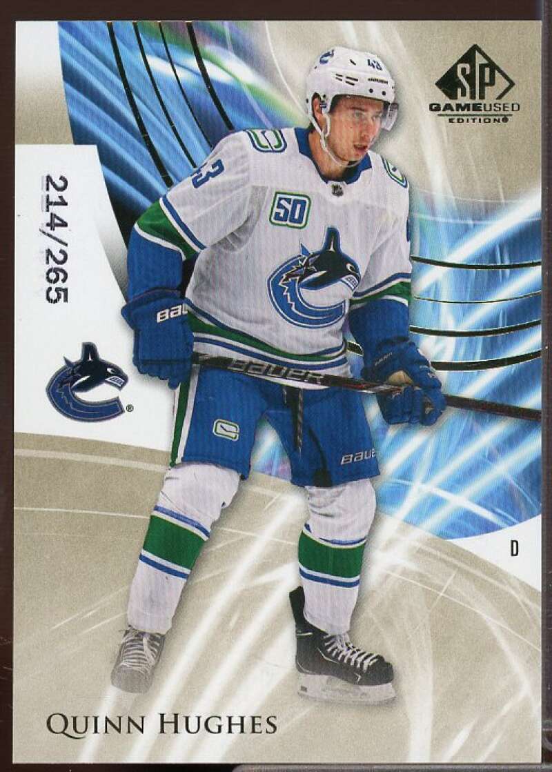 Quinn Hughes Card 2020-21 SP Game Used Golden Burst #7  Image 1