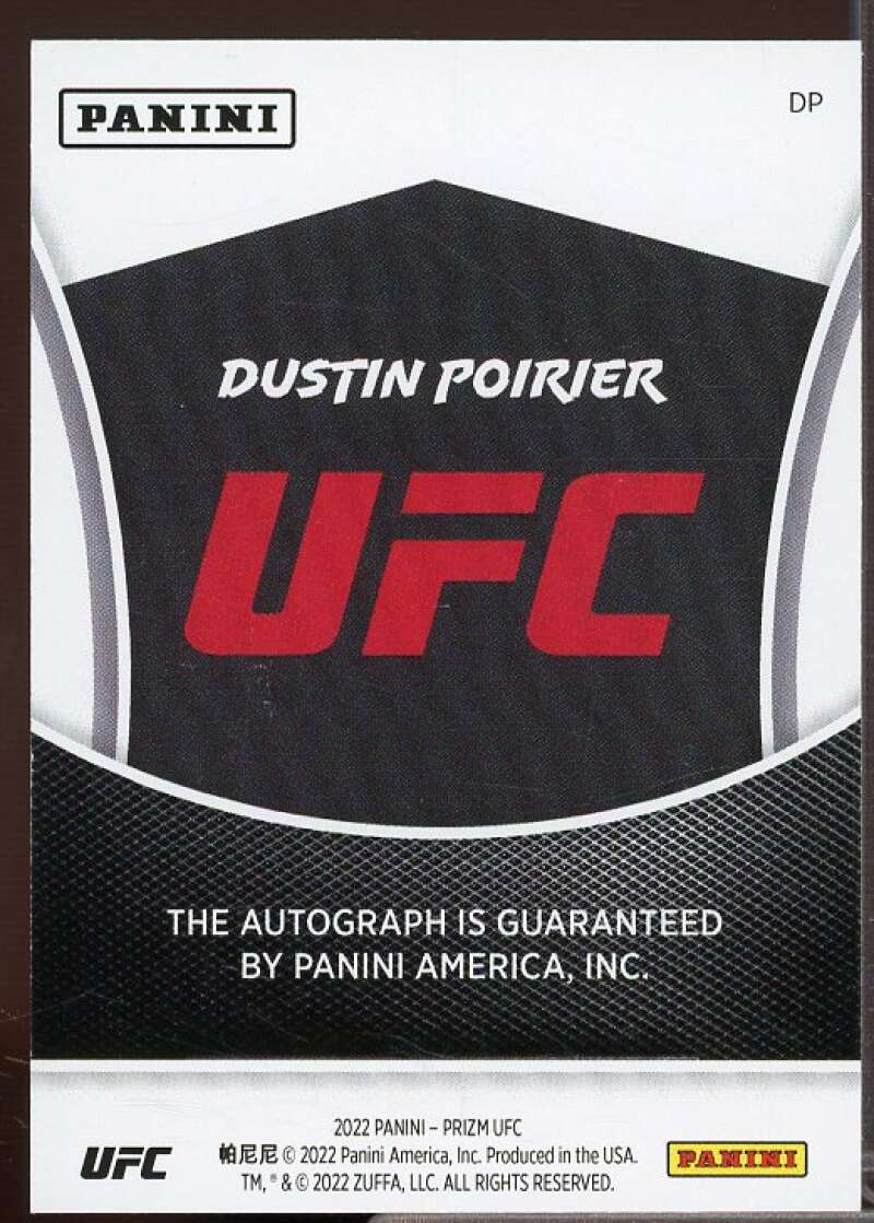 Dustin Poirier (corner ding on back) 2022 Panini Prizm UFC Signatures #SGDPR  Image 2