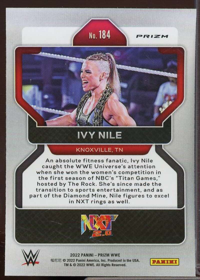 Ivy Nile Rookie Card 2022 Panini Prizm WWE Prizms White Sparkle #184  Image 2