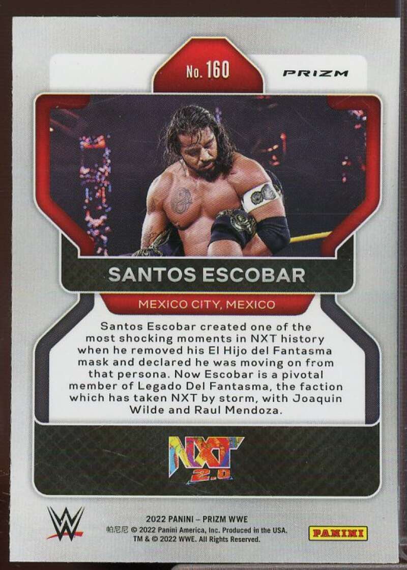 Santos Escobar Card 2022 Panini Prizm WWE Prizms White Sparkle #160  Image 2