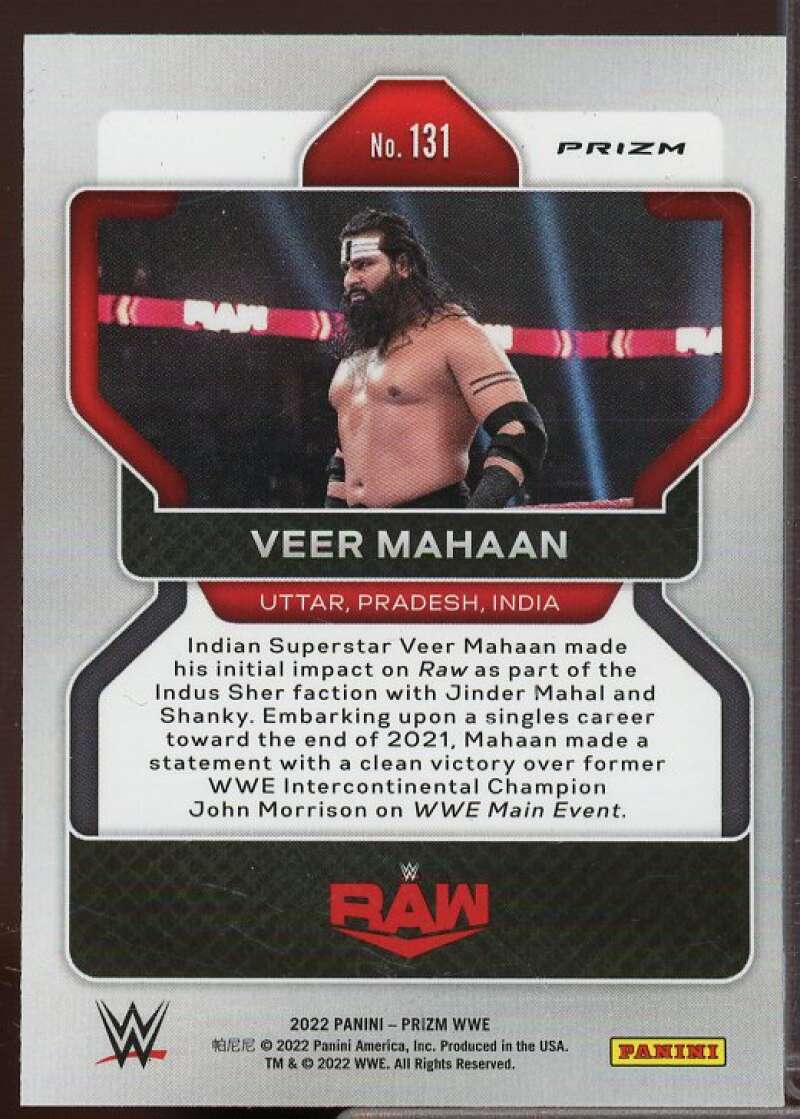 Veer Mahaan Rookie Card 2022 Panini Prizm WWE Prizms White Sparkle #131  Image 2