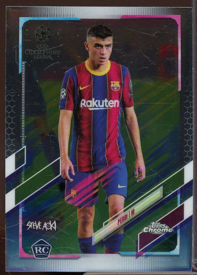 Pedri 2020-21 Topps Chrome X Steve Aoki UEFA Champions League Neon Future #61  Image 1