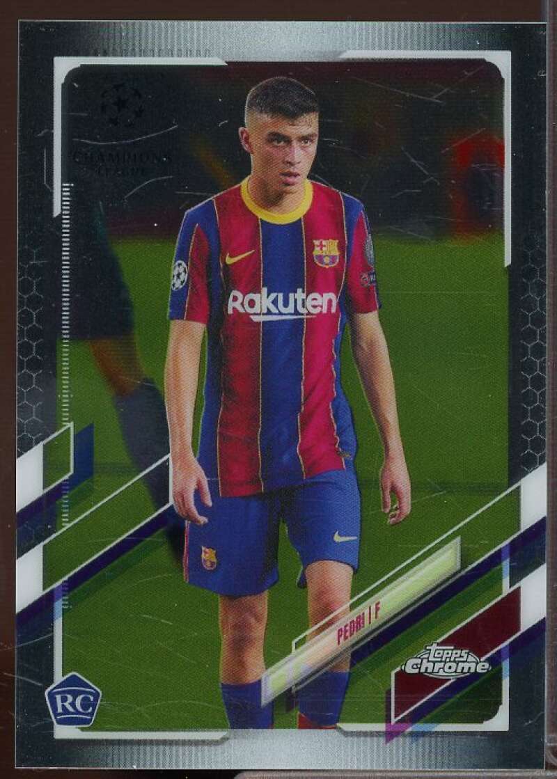 Pedri Rookie Card 2020-21 Topps Chrome Sapphire UEFA Champions League #61  Image 1