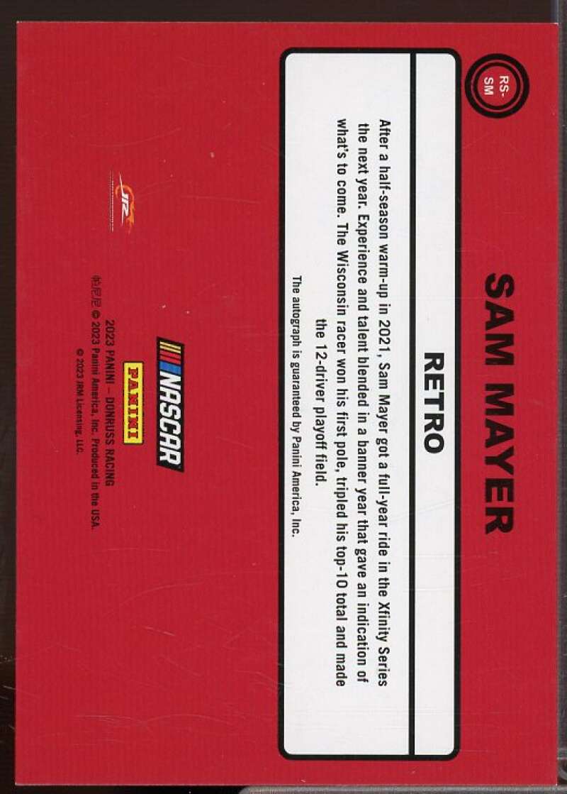 Sam Mayer Card 2023 Donruss Retro '90 Signatures Red #11  Image 2