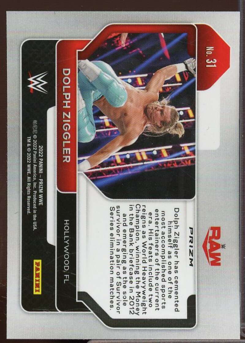 Dolph Ziggler Card 2022 Panini Prizm WWE Prizms White Sparkle #31  Image 2