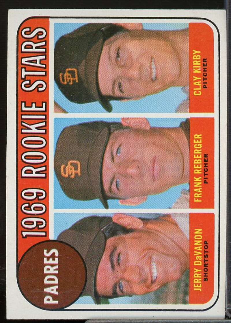 Rookie Stars/Jerry DaVanon RC/Frank Reberger/Clay Kirby Rookie 1969 Topps #637  Image 1
