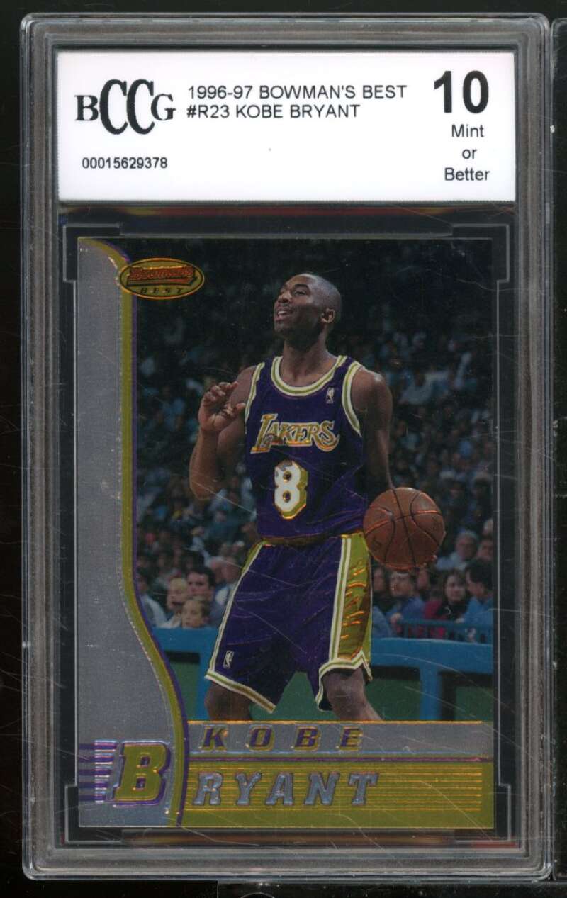 1996-97 Bowman's Best #R23 Kobe Bryant Rookie Card BGS BCCG 10 Mint+ Image 1