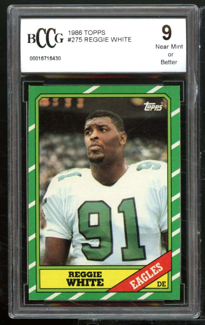 1986 Topps #275 Reggie White Rookie Card BGS BCCG 9 Near Mint+ Image 1