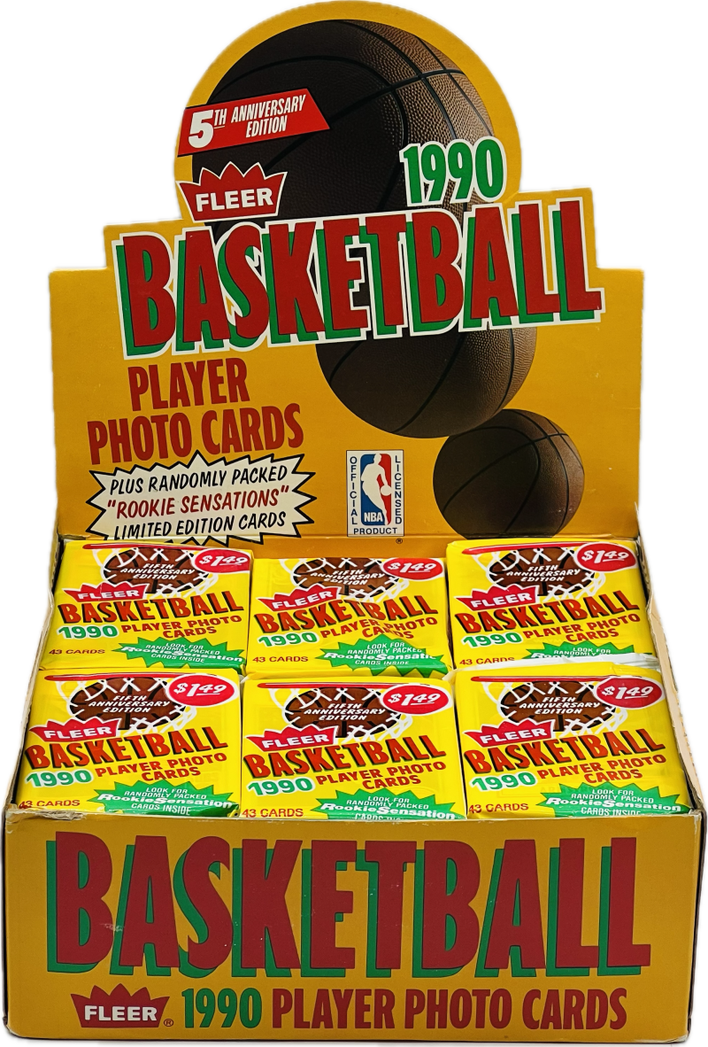 1990-91 Fleer Jumbo Pack Basketball Cello Box Image 1