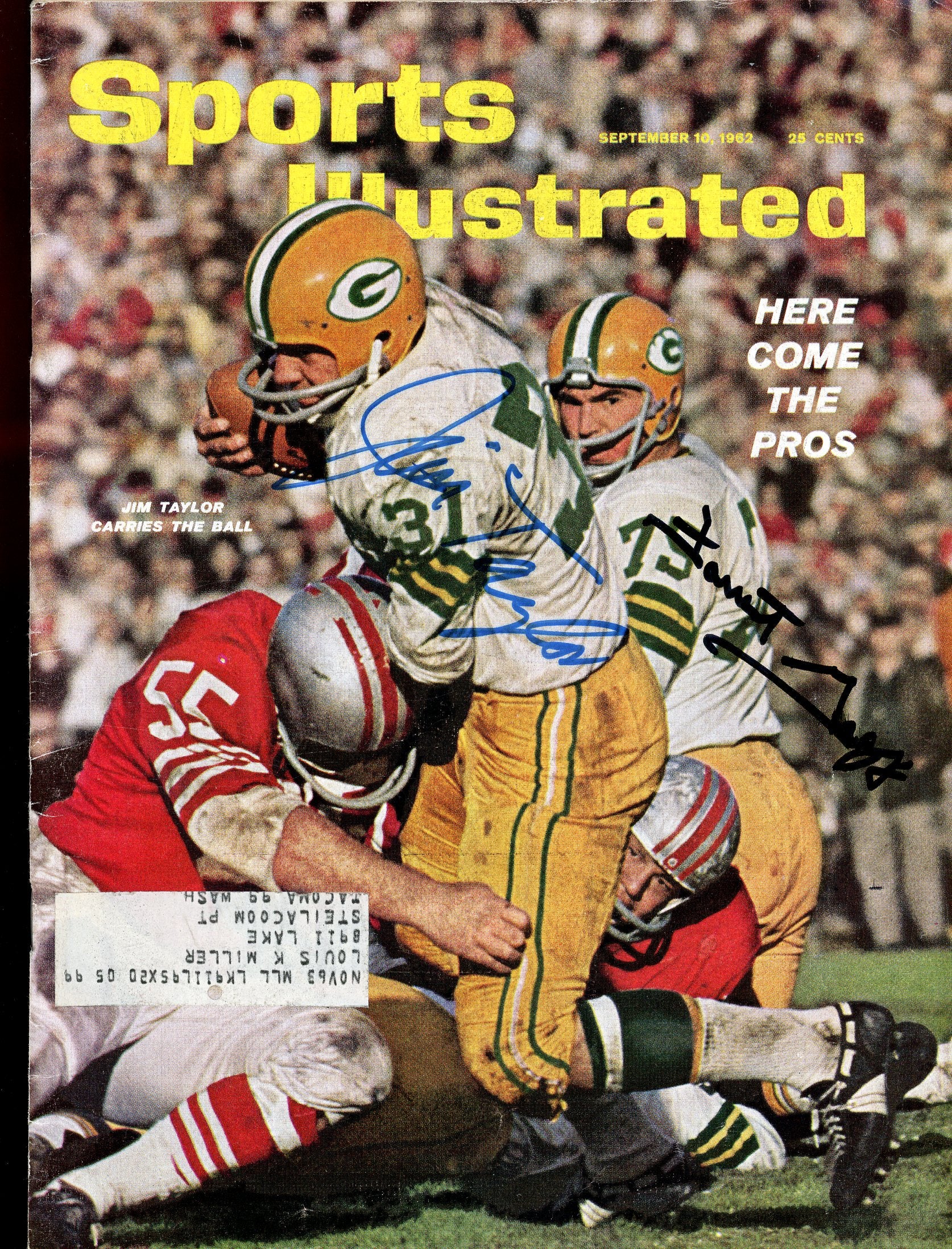 Jim Taylor/ Forrest Gregg Autographed 1962 Sports Illustrated JSA Authentic Image 1