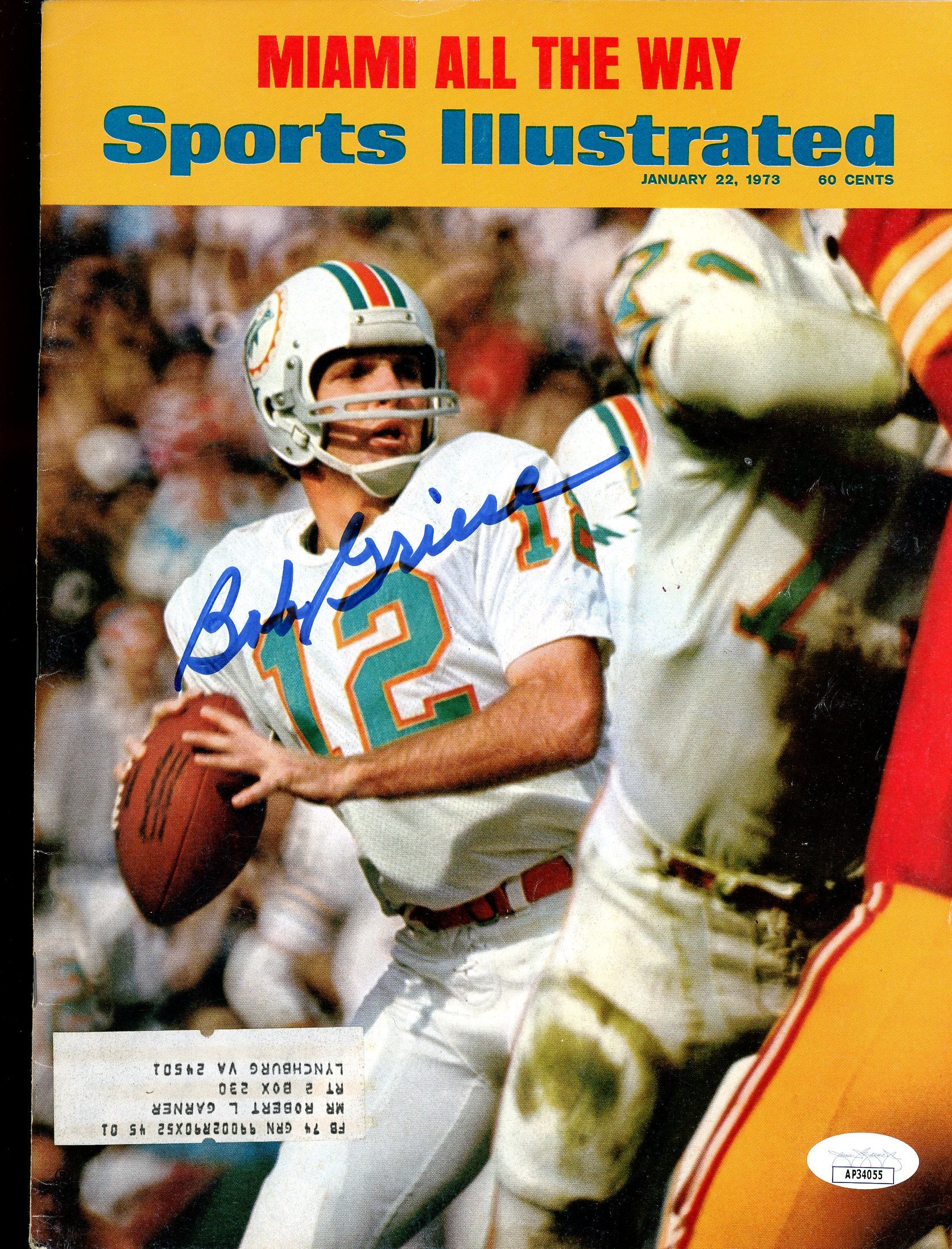 Bob Griese Dolphins Auto Signed 1973 Sports Illustrated JSA Authentic Image 1