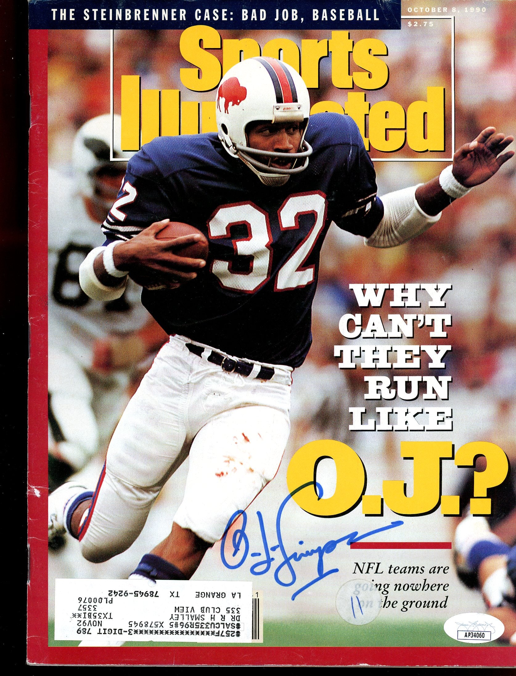 OJ Simpson Bills Autographed Signed 1990 Sports Illustrated JSA Authentic Image 1