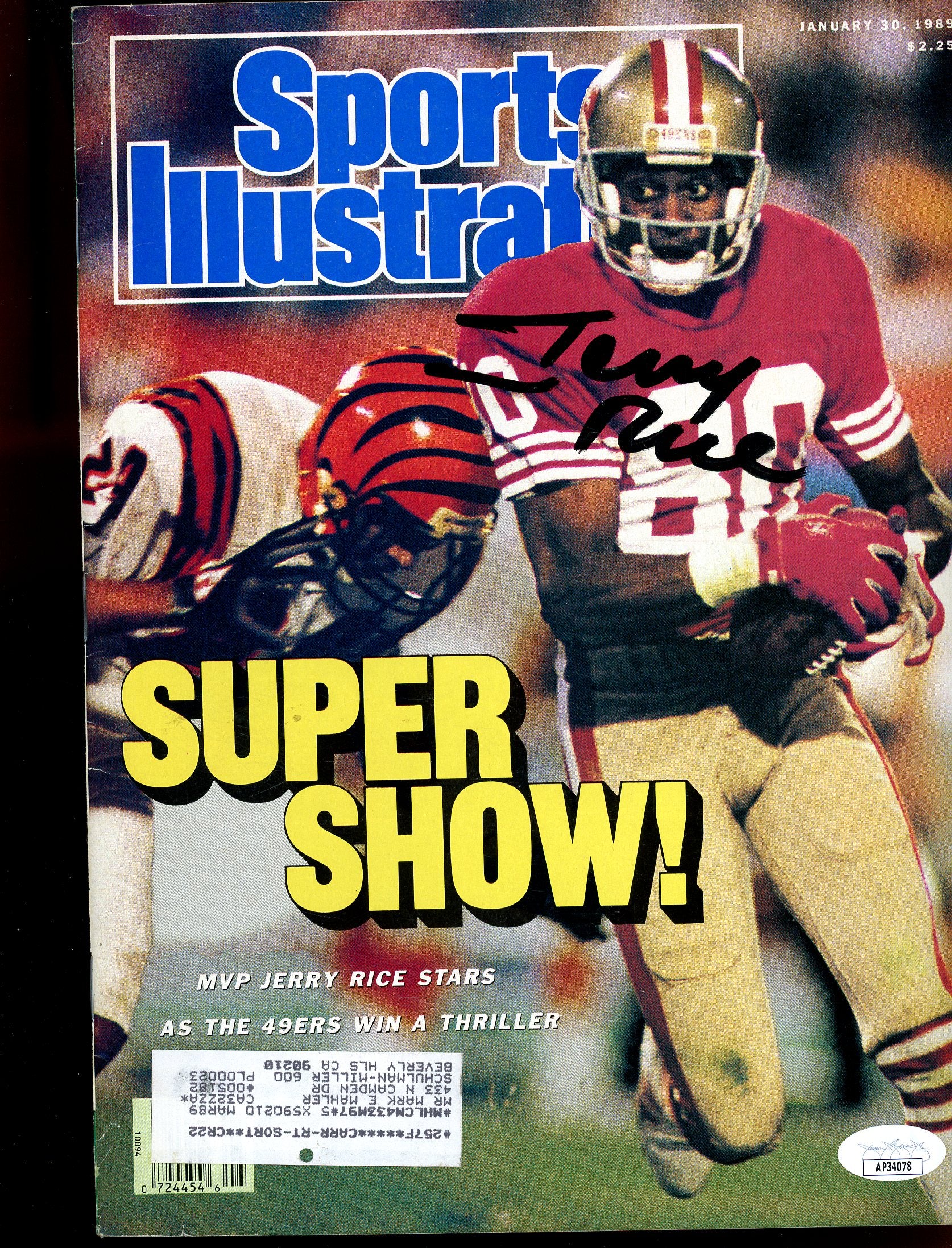 Jerry Rice 49ers Autographed Signed 1989 Sports Illustrated JSA Authentic Image 1