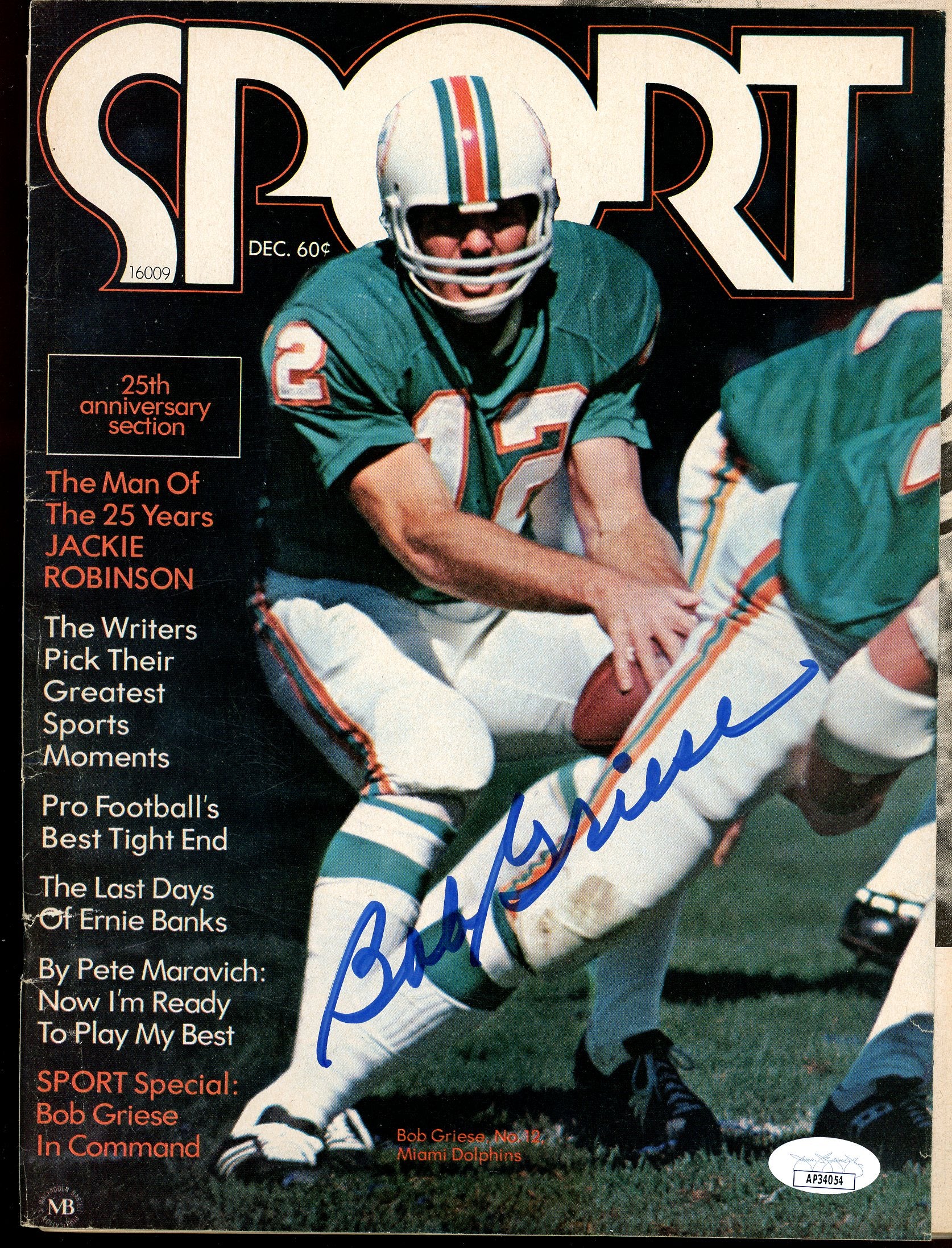 Bob Griese Dolphins Autographed Signed 1971 SPORT Magazine JSA Authentic Image 1