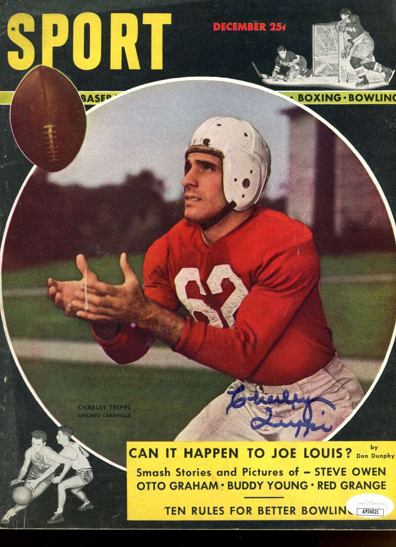 Charley Trippi Sports Illustratedinals Auto Signed 1947 SPORT Magazine JSA Authentic Image 1