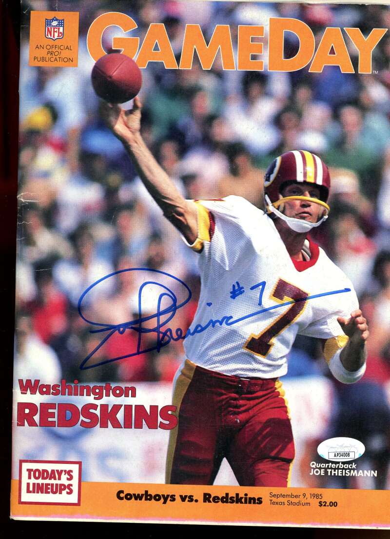 Joe Theismann Redskins Auto Signed 1985 GAMEDAY Magazine JSA Authentic Image 1