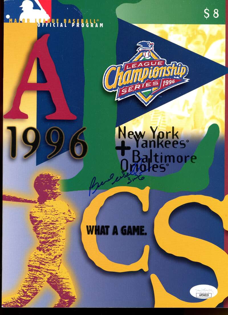 Bernie Williams Yankees Autographed Signed 1996 ALC Program JSA Authentic Image 1