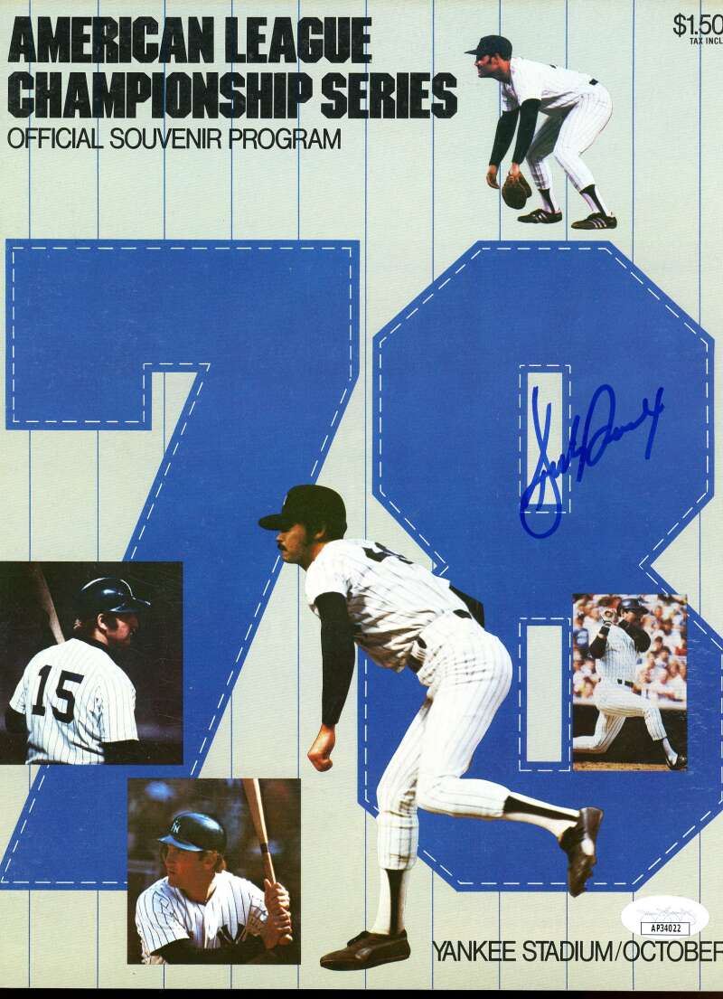 Bucky Dent Yankees Auto Signed 1978 ALC Souvenir Program JSA Authentic Image 1