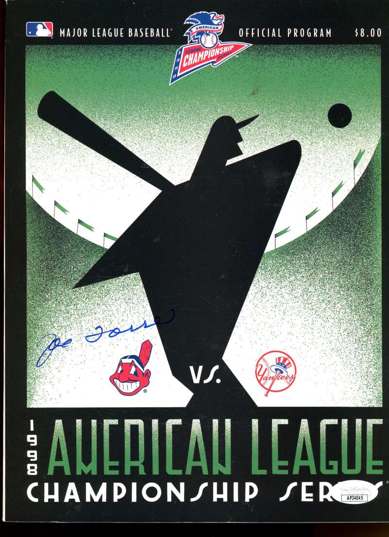 Joe Torre Yankees Auto Signed 1998 ALC Souvenir Program JSA Authentic Image 1