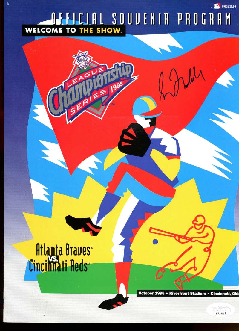 Tom Glavine Autographed Signed Braves 1995 Souvenir Program JSA Authentic Image 1