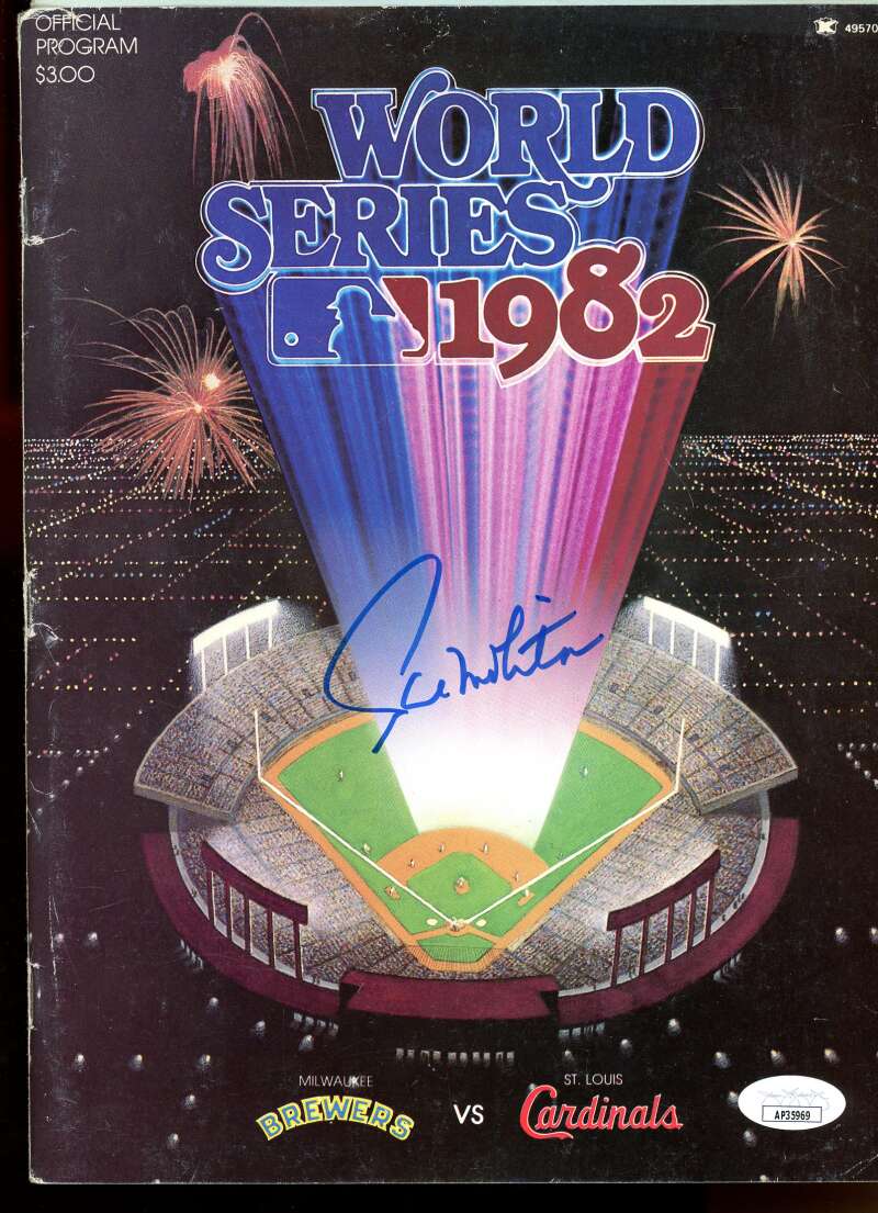 Paul Molitor Brewers Auto Signed 1982 World Series Program JSA Authentic Image 1