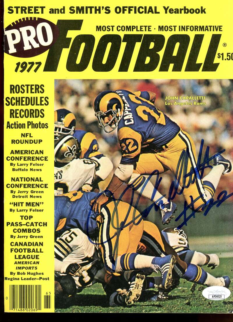 John Capalletti Rams Auto Signed 1977 PRO Football Magazine JSA Authentic Image 1