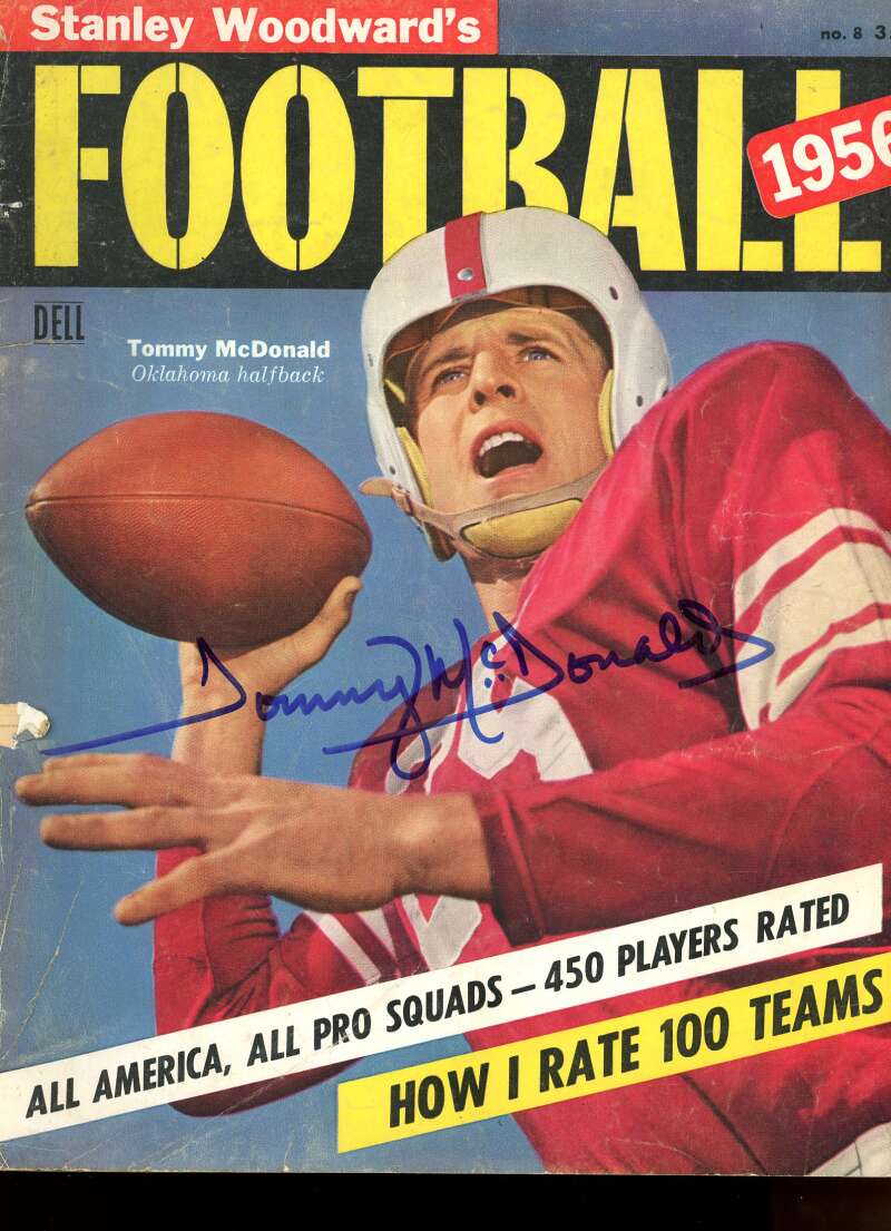 Tommy McDonald Sooners Auto Signed 1956 FOOTBALL Magazine JSA Authentic Image 1