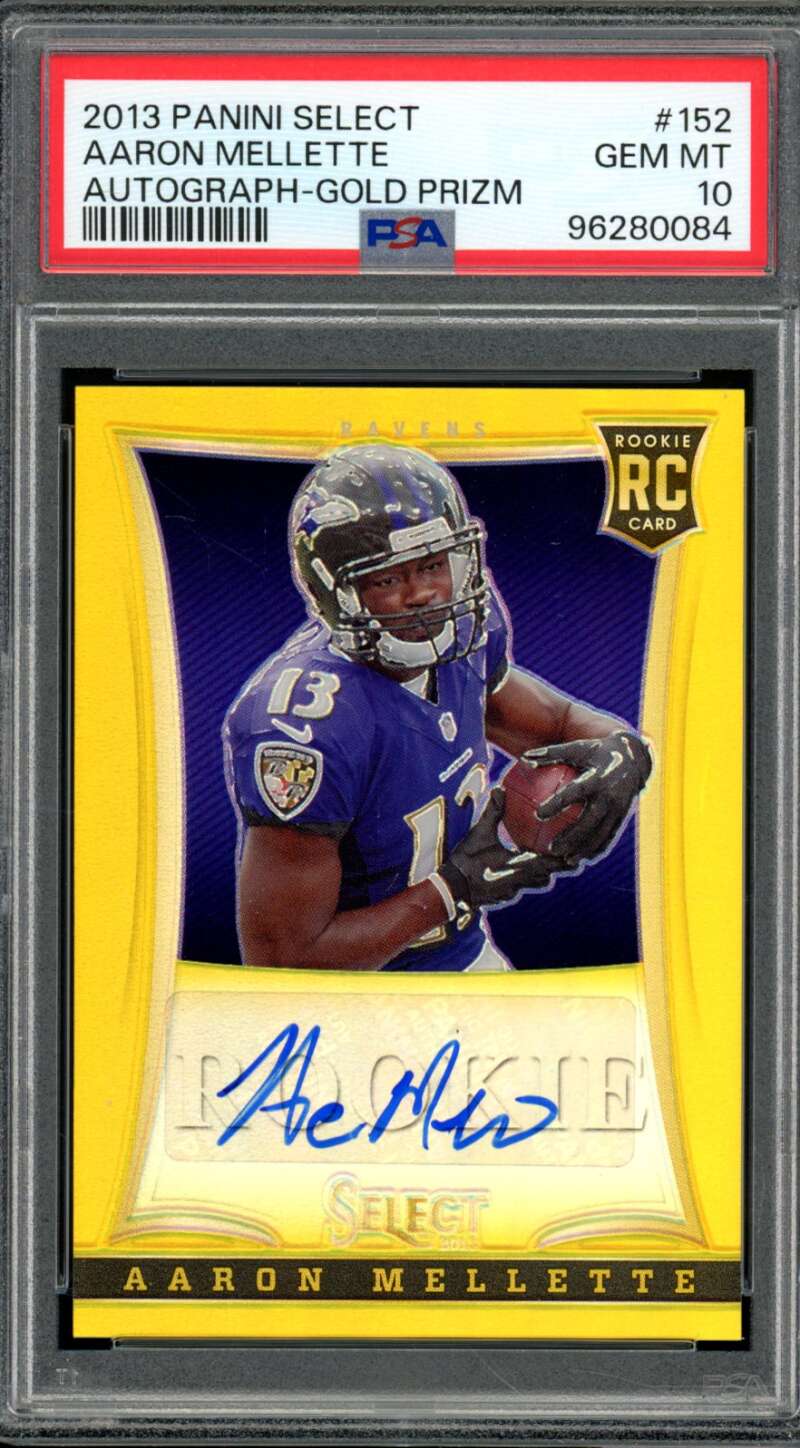 Aaron Mellette Rookie 2013 Panini Select Autograph Gold Prizm (6/10) #152 PSA 10 Image 1