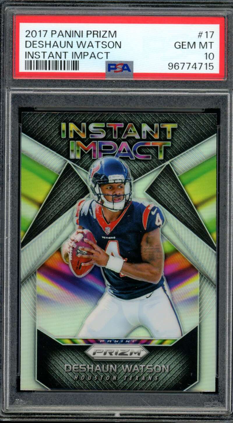 Deshaun Watson Rookie Card 2017 Panini Prizm Instant Impact #17 PSA 10 Image 1