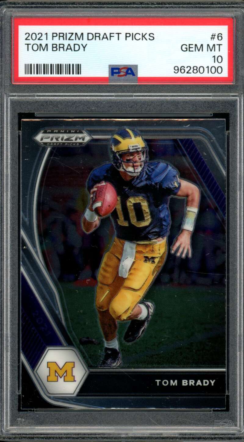 Tom Brady Card 2021 Prizm Draft Picks #6 PSA 10 Image 1