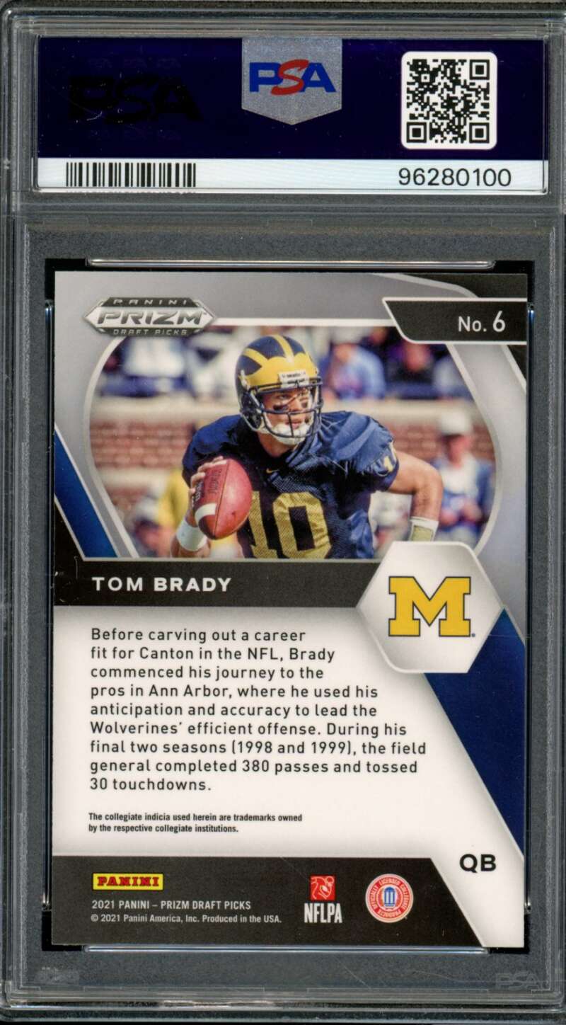 Tom Brady Card 2021 Prizm Draft Picks #6 PSA 10 Image 2