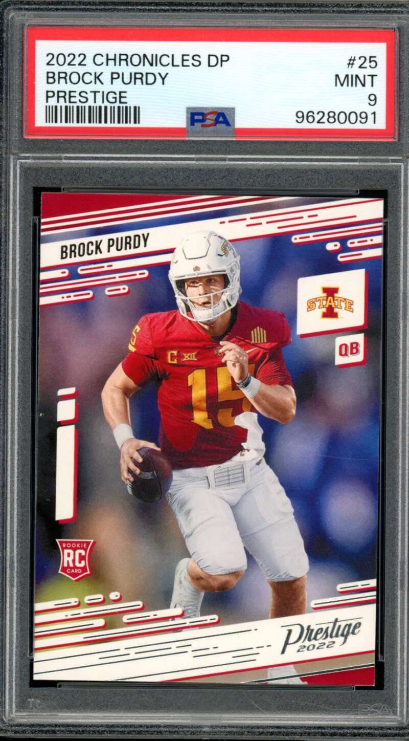 Brock Purdy Rookie Card 2022 Chronicles DP Prestige #25 PSA 9 Image 1