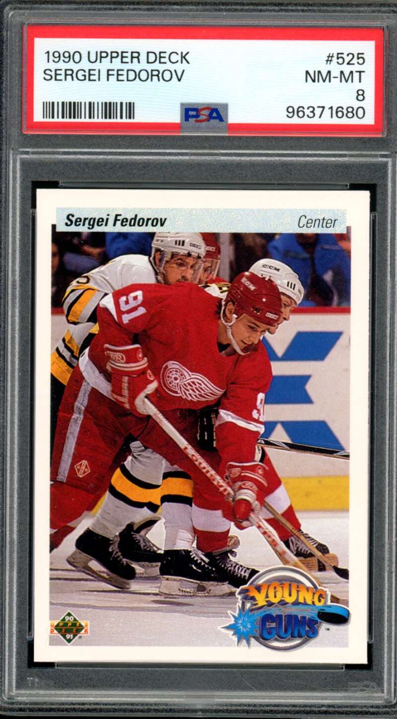 Sergei Fedorov Rookie Card 1990-91 Upper Deck #525 PSA 8 Image 1