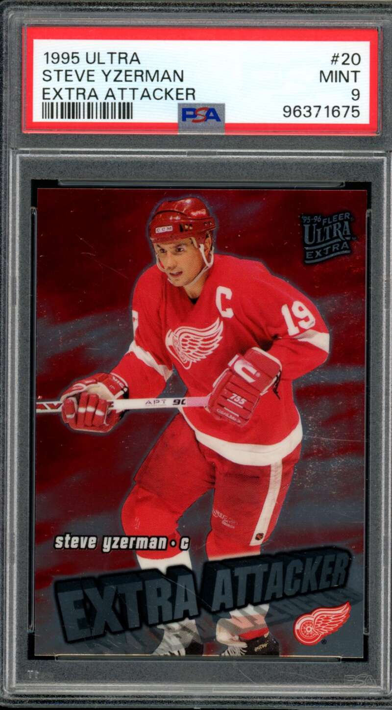 Steve Yzerman Card 1995-96 Ultra Extra Attacker (pop 2) #20 PSA 9 Image 1