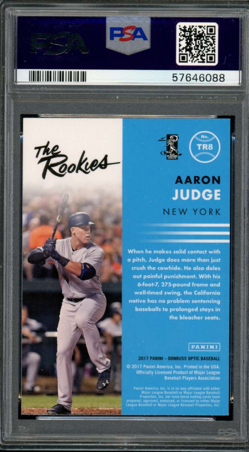 Aaron Judge Rookie Card 2017 Panini Donruss Optic The Rookies #TR8 PSA 9 Image 2