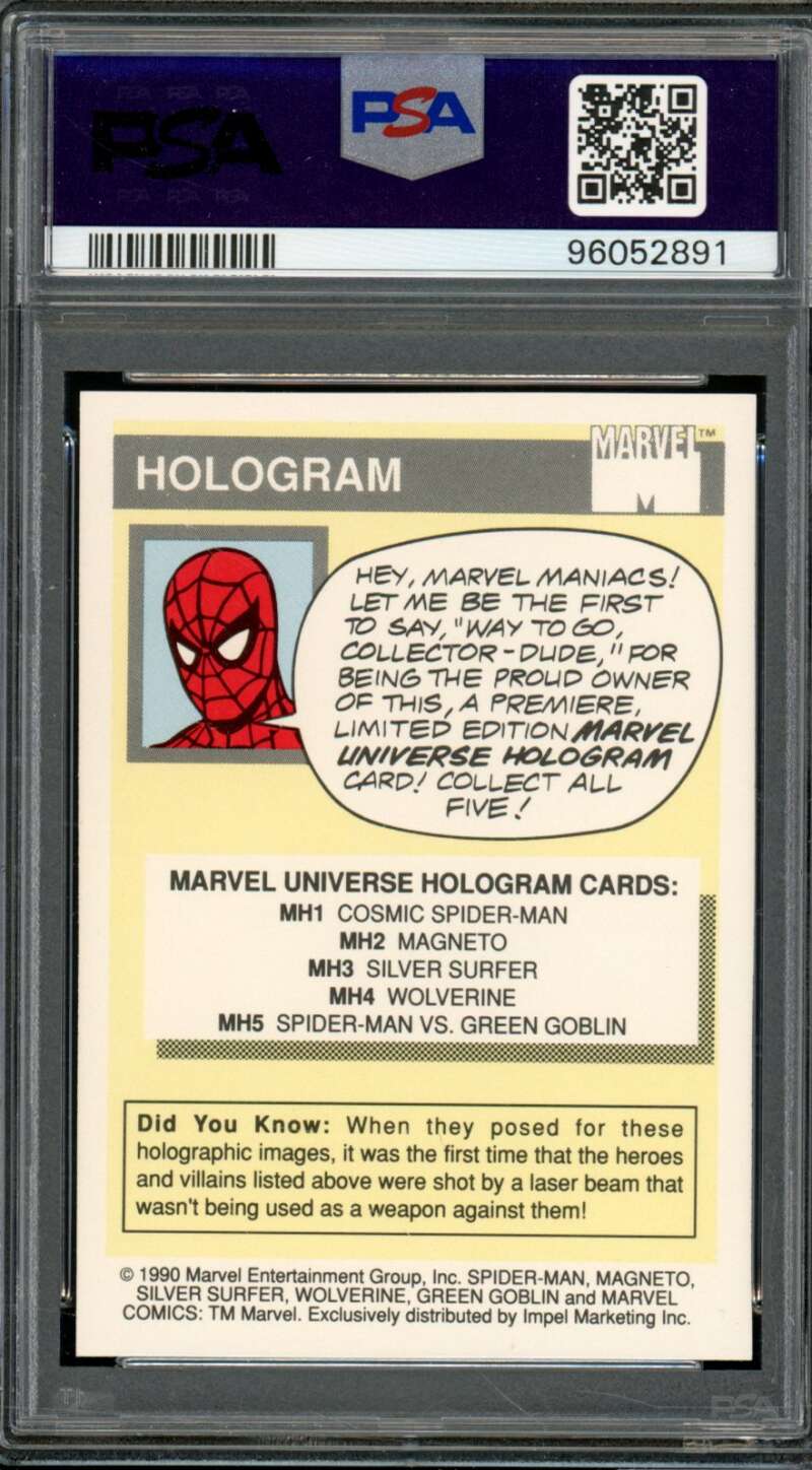 Magneto Card 1990 Marvel Universe #MH2 PSA 9 Image 2