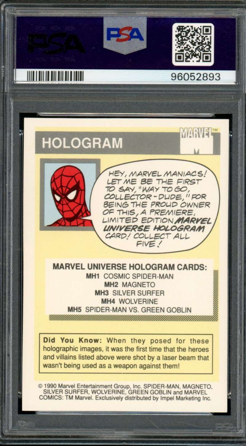 Silver Surfer Card 1990 Marvel Universe #MH3 PSA 9 Image 2