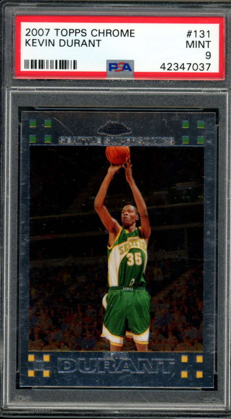 Kevin Durant Rookie Card 2007-08 Topps Chrome #131 PSA 9 Image 1