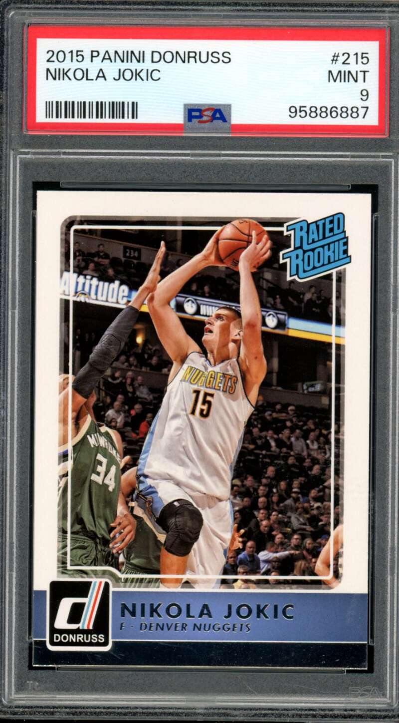 Nikola Jokic Rookie Card 2015-16 Panini Donruss #215 PSA 9 Image 1