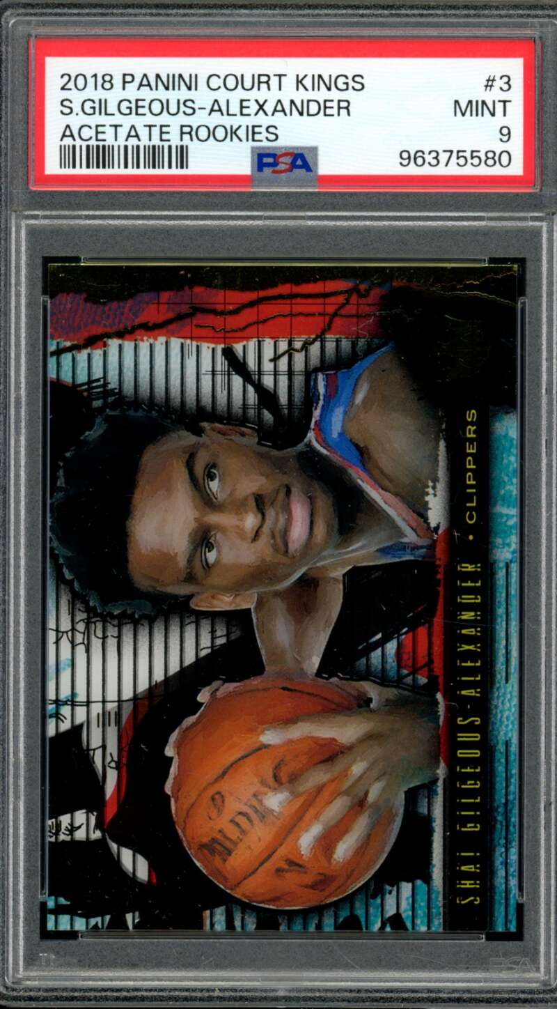 Shai Gilgeous-Alexander Rookie Card 2018-19 Panini Court Kings #3 PSA 9 Image 1