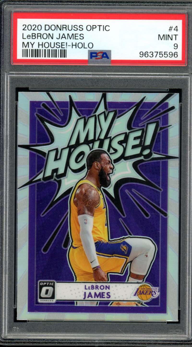 LeBron James Card 2020-21 Donruss Optic My House Holo #4 PSA 9 Image 1