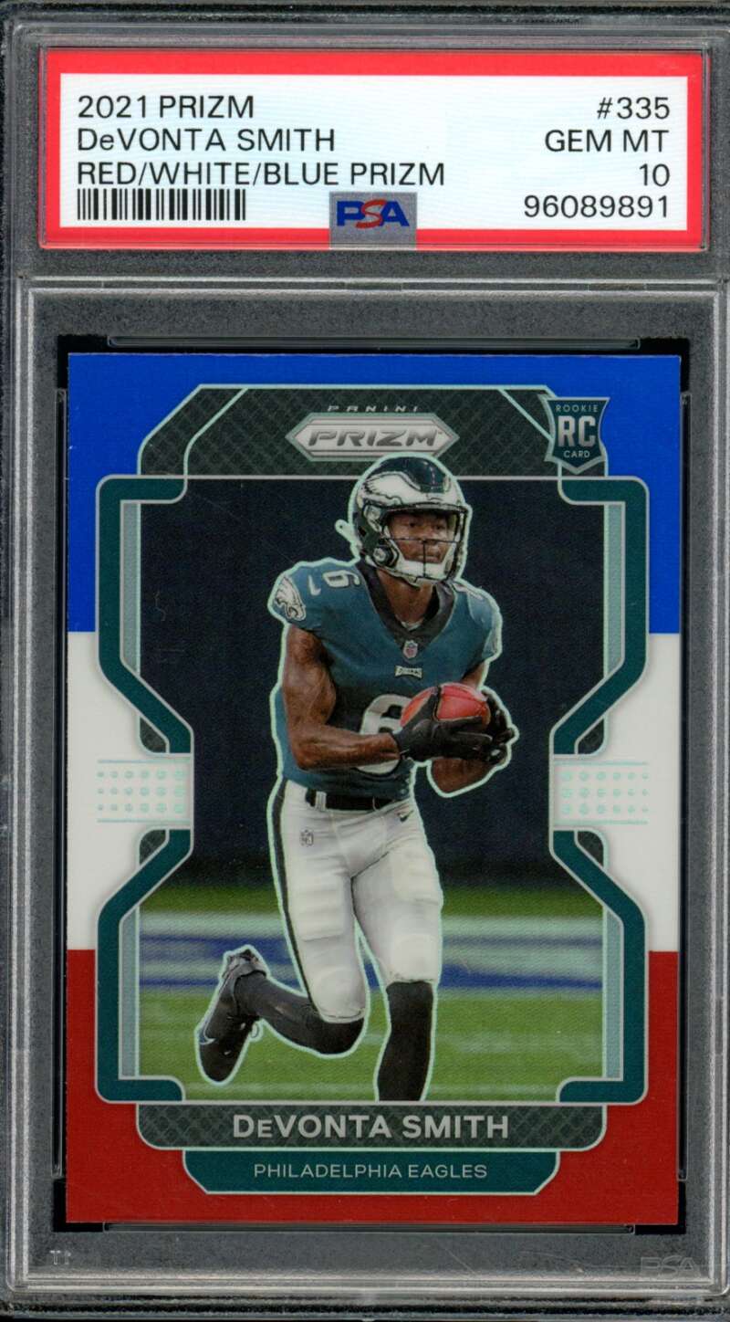 DeVonta Smith Rookie Card 2021 Prizm #335 PSA 10 Image 1