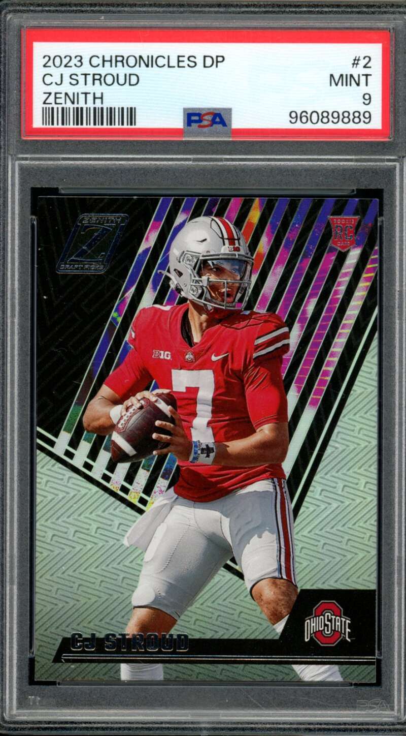 C.J. Stroud Rookie Card 2023 Chronicles DP Zenith #2 PSA 9 Image 1