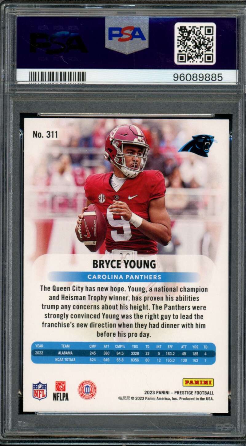 Bryce Young Rookie Card 2023 Prestige Diamond Xtra Points #311 PSA 10 Image 2