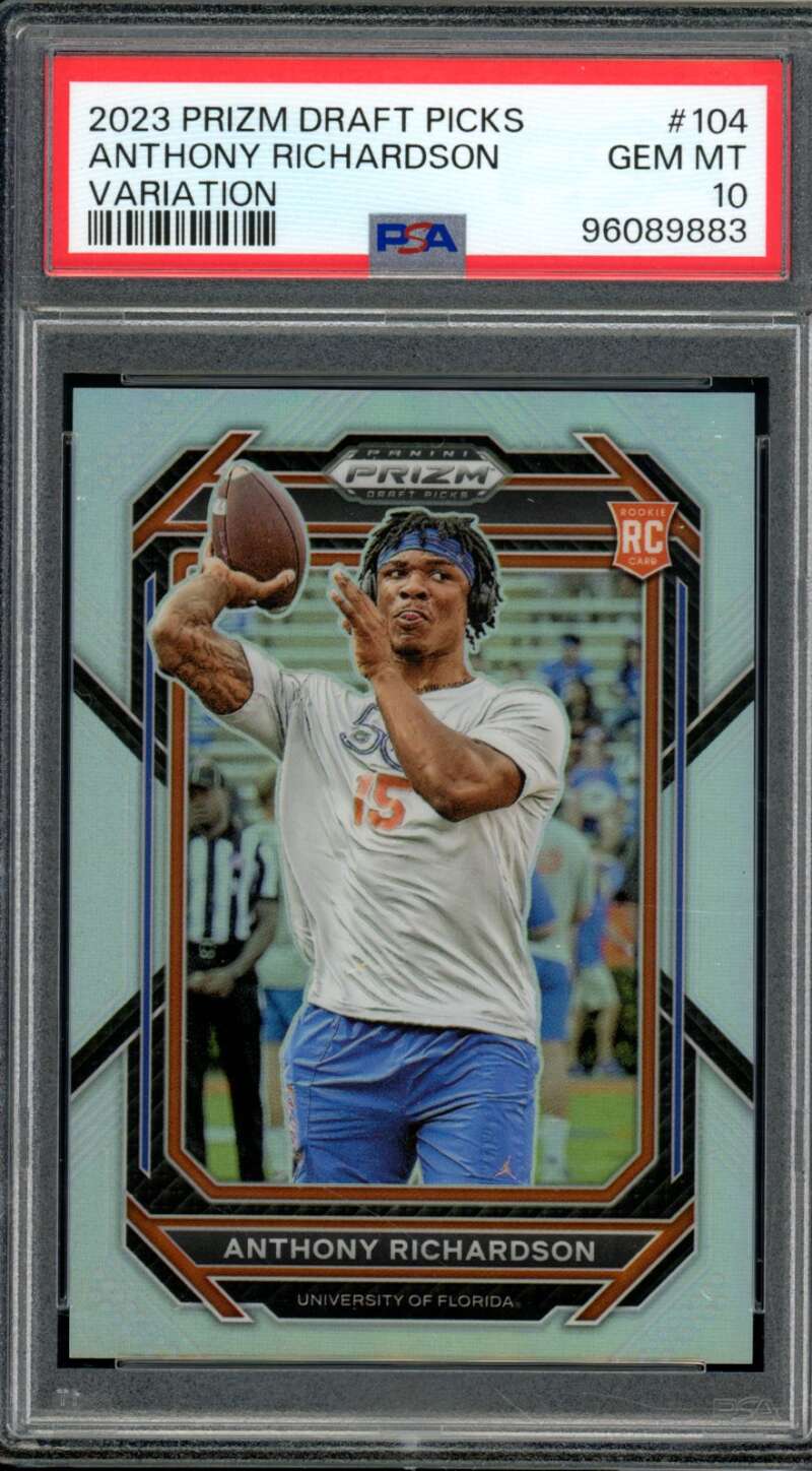 Anthony Richardson Rookie Card 2023 Prizm Draft Picks Variation #104 PSA 10 Image 1