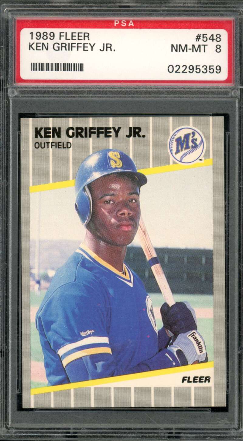 Ken Griffey Jr. Rookie Card 1989 Fleer #548 PSA 8 (light scratches on holder) Image 1