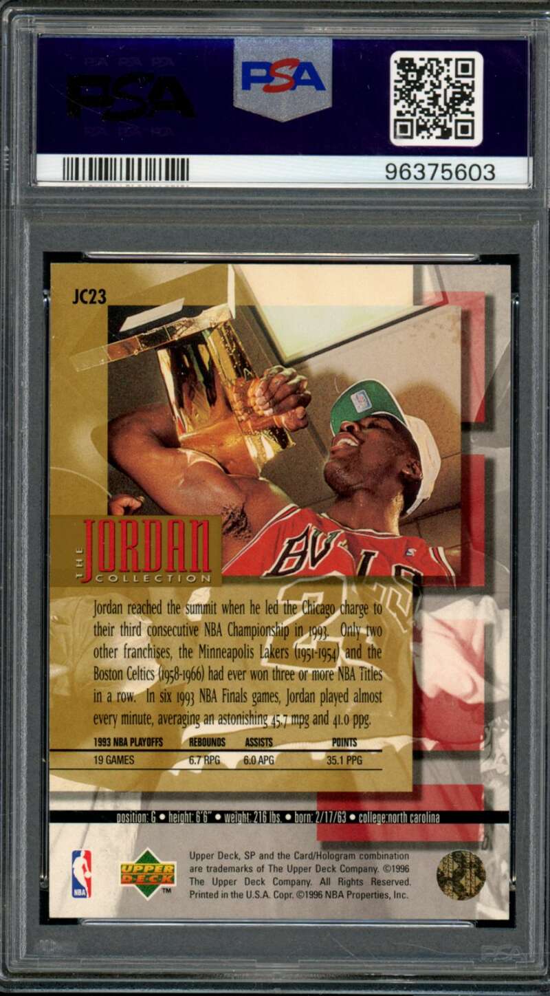 Michael Jordan Card 1995-96 SP Jordan Collection JC23 PSA 6 Image 2