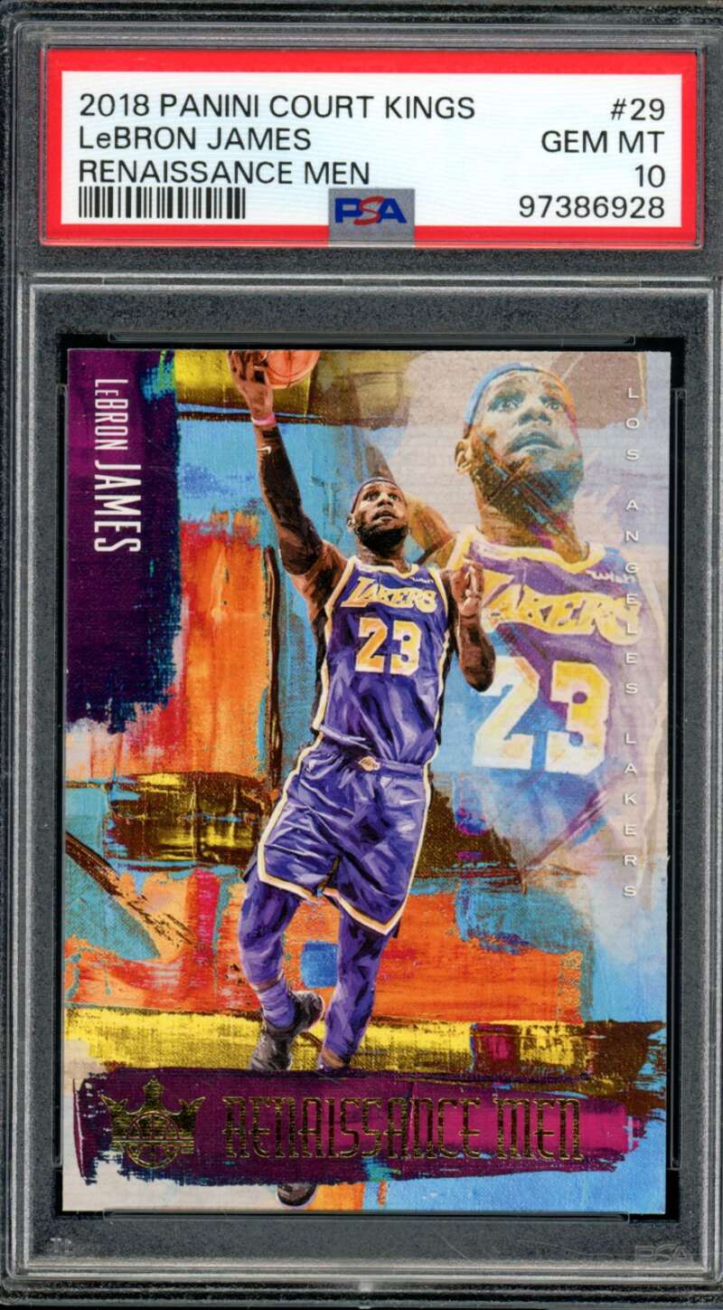 LeBron James Card 2018-19 Panini Court Kings Renaissance Men (pop 16) #29 PSA 10 Image 1