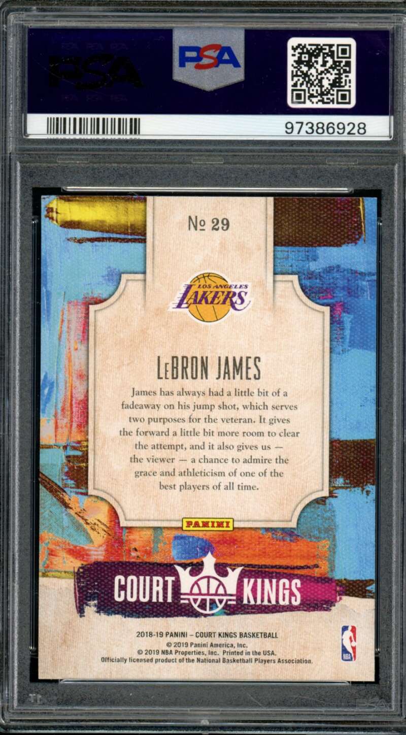 LeBron James Card 2018-19 Panini Court Kings Renaissance Men (pop 16) #29 PSA 10 Image 2