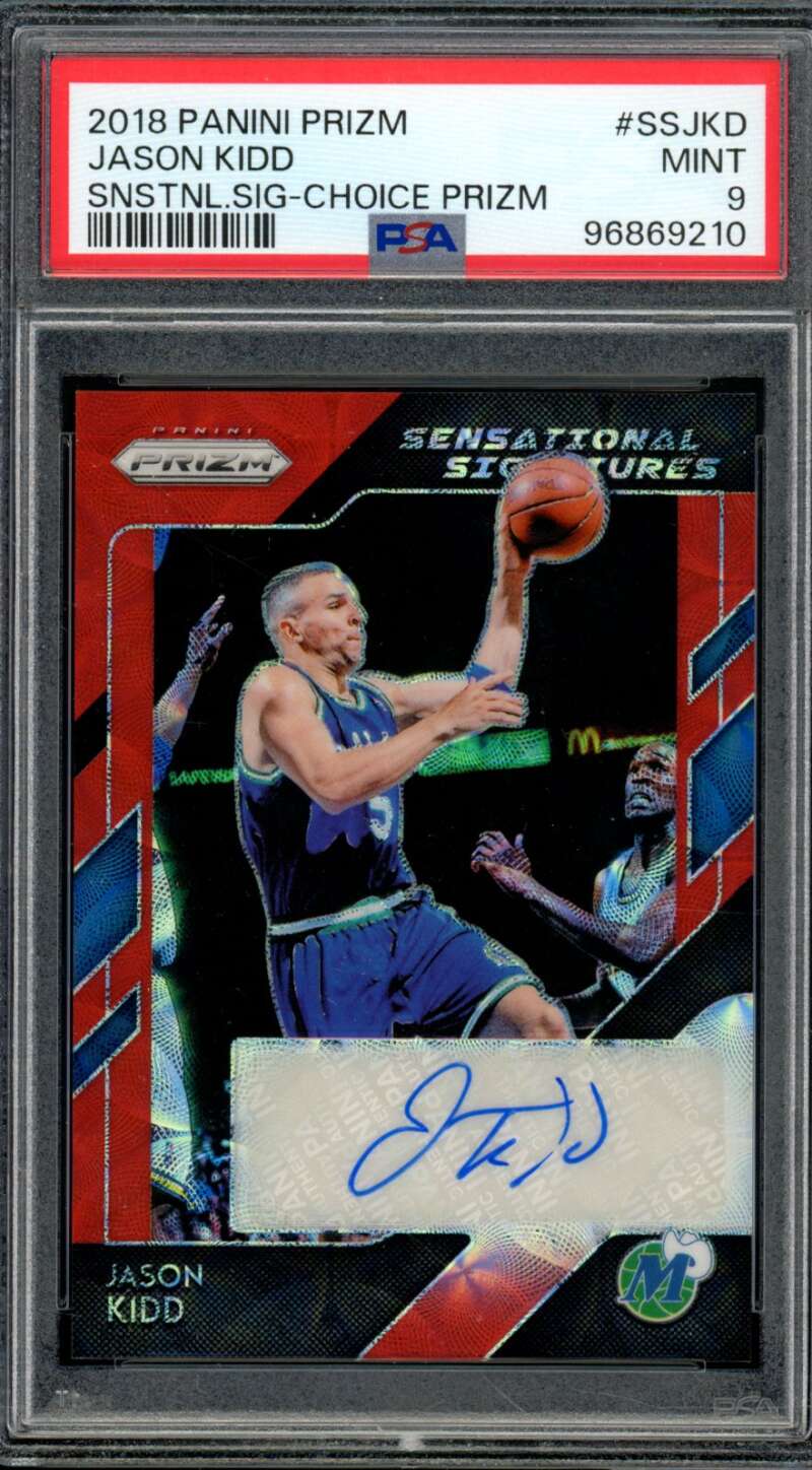 Jason Kidd 2018 Panini Prizm Sensational Sig Choice Prizm (pop 2) #SSJKD PSA 9 Image 1